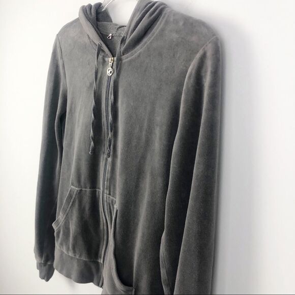 JUICY COUTURE | Velour Zip Up Jacket Gray Y2K Lg - Picture 5 of 12